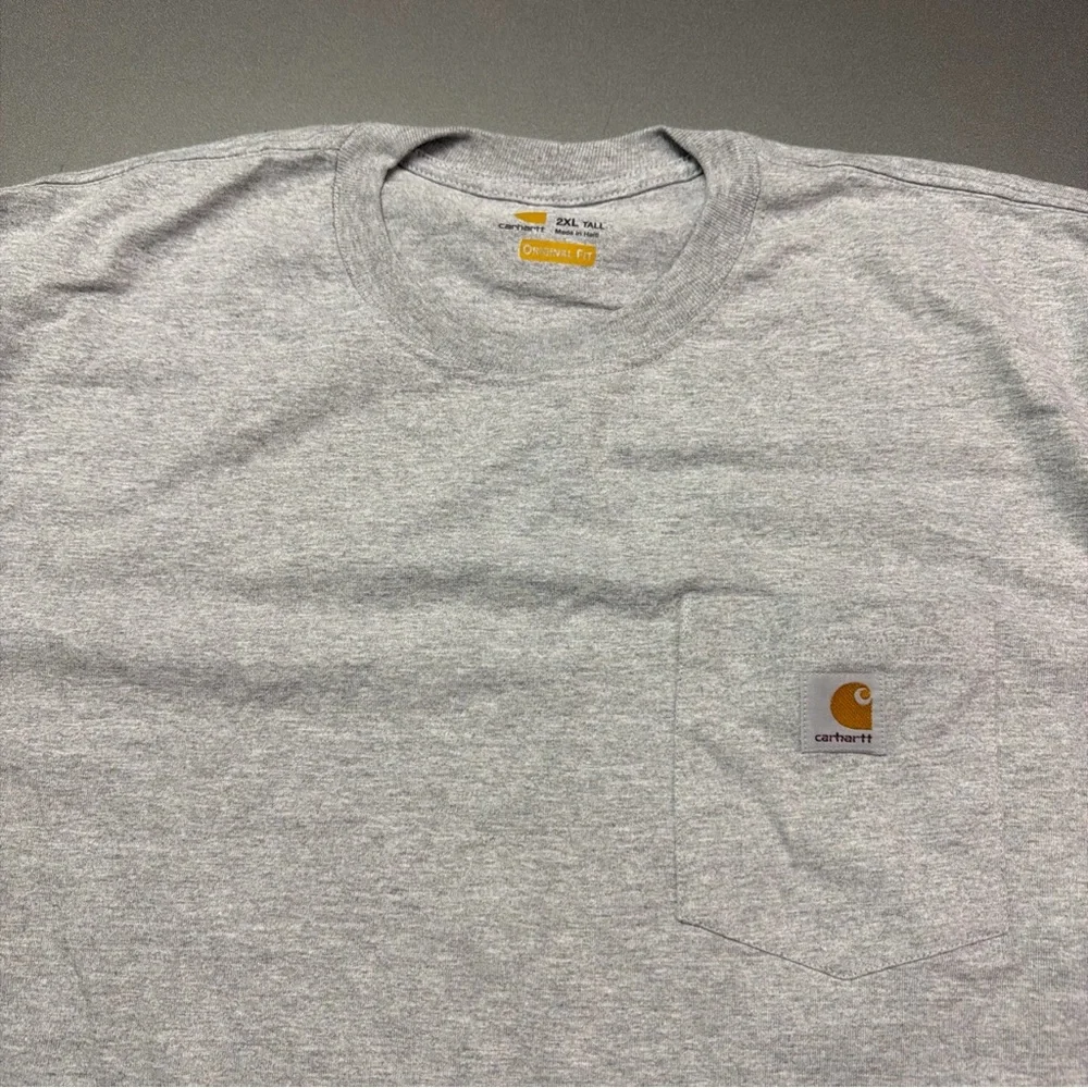 Carhartt‎ Men’s Gray Loose Fit Pocket Logo T-Shirt Size 2XL Tall